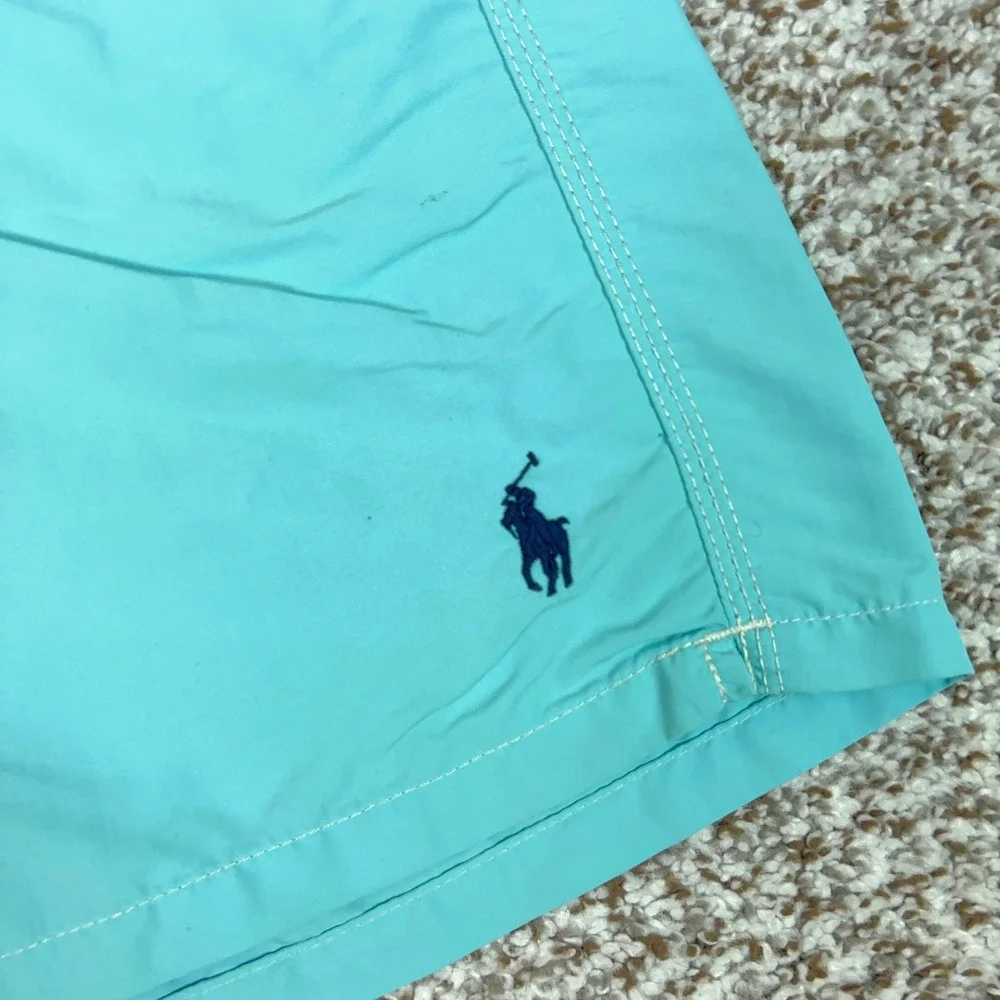Polo Ralph Lauren Swim Trunks Mens Small Blue Cargo Mesh Lined Drawstring Pony